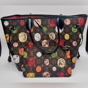 Louis Vuitton x Fornasetti Monogram Cameo Neverfull MM with Pochette